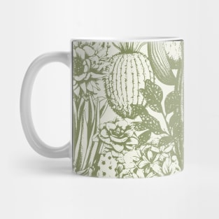 Cactus Vintage Boho Pattern Green Sage Mug